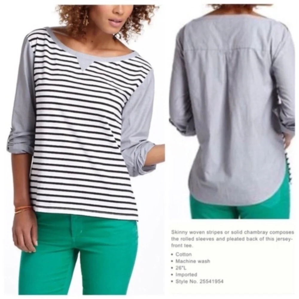 ANTHROPOLOGIE Postmark Conductor Stripe Top - Picture 2 of 11